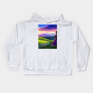 Girl in the landscape Kids Hoodie